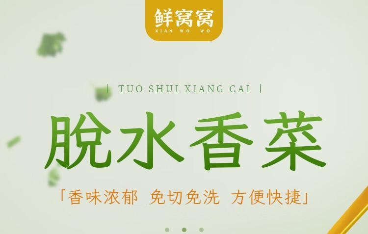 【中国直邮】 鲜窝窝 脱水香菜干 香菜叶香菜碎脱水蔬菜干菜泡面伴侣调味汤料1g*50袋