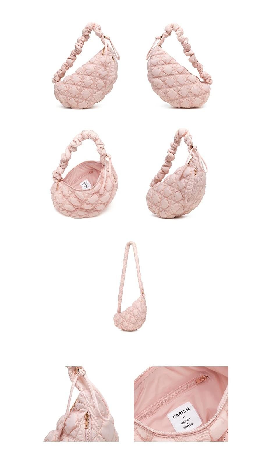 【韓國直郵】 韓國 CARLYN COZY 抽繩設計中型雲朵包 可調式長短 淺粉紅色