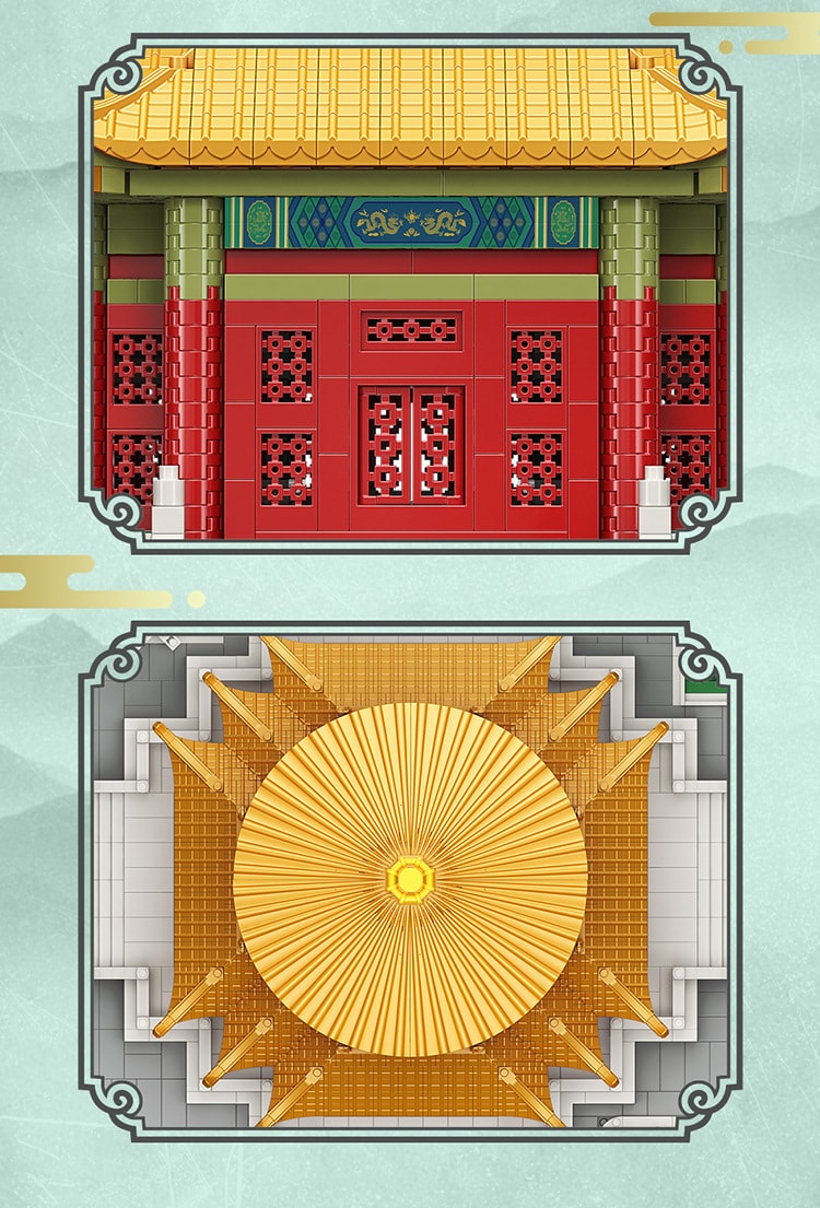 【中國直郵】魔域文化 積木拼裝顆粒 迷你兒童模式玩具 萬春亭 紅色
