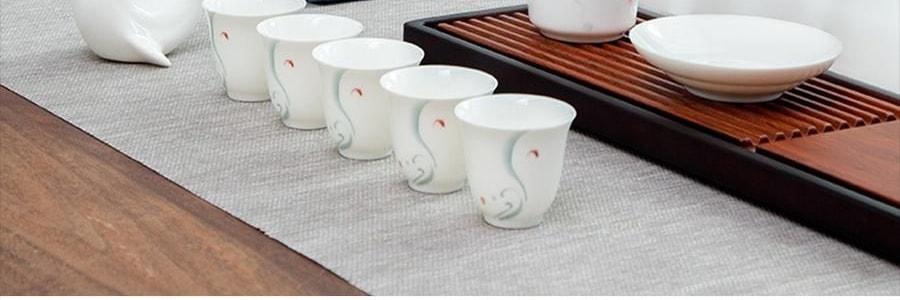 南山先生 素锦莲华茶具套装 6人盖碗泡茶功夫茶具 圆融盖碗款 9件套