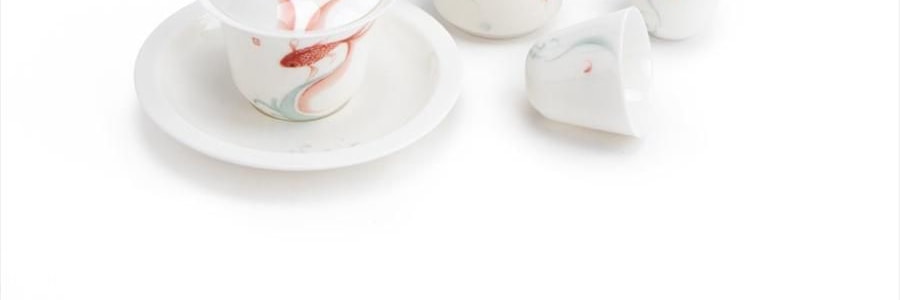 南山先生 素锦莲华茶具套装 6人盖碗泡茶功夫茶具 圆融盖碗款 9件套