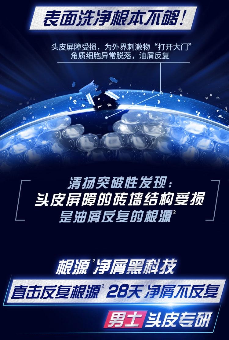 【中国直邮】 清扬 活力运动 薄荷香型去屑洗发露 男士洗发露 止痒控油蓬松去头屑洗发水 500g/瓶