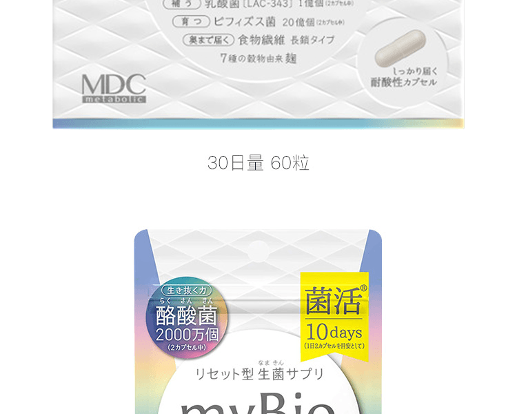 myBio 活菌膳食纤维清爽益生元胶囊 30日量 75g
