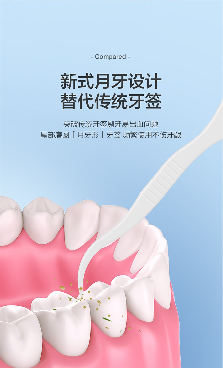 【中国直邮】可孚 牙线棒弓形牙签清洁牙缝超细家用剔牙洁牙便携家庭装凑单 50支/袋