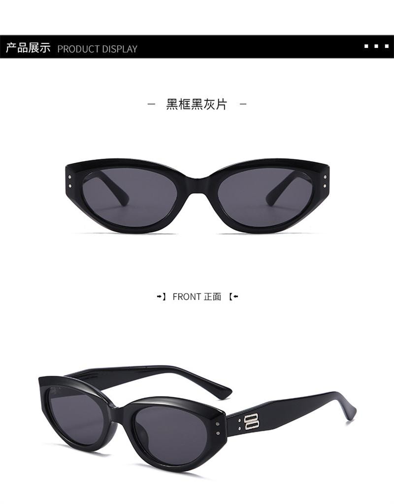 【中國直郵】 ZARA 新款復古貓眼墨鏡男女防紫外線開車太陽眼鏡 黑框黑灰片 1個裝