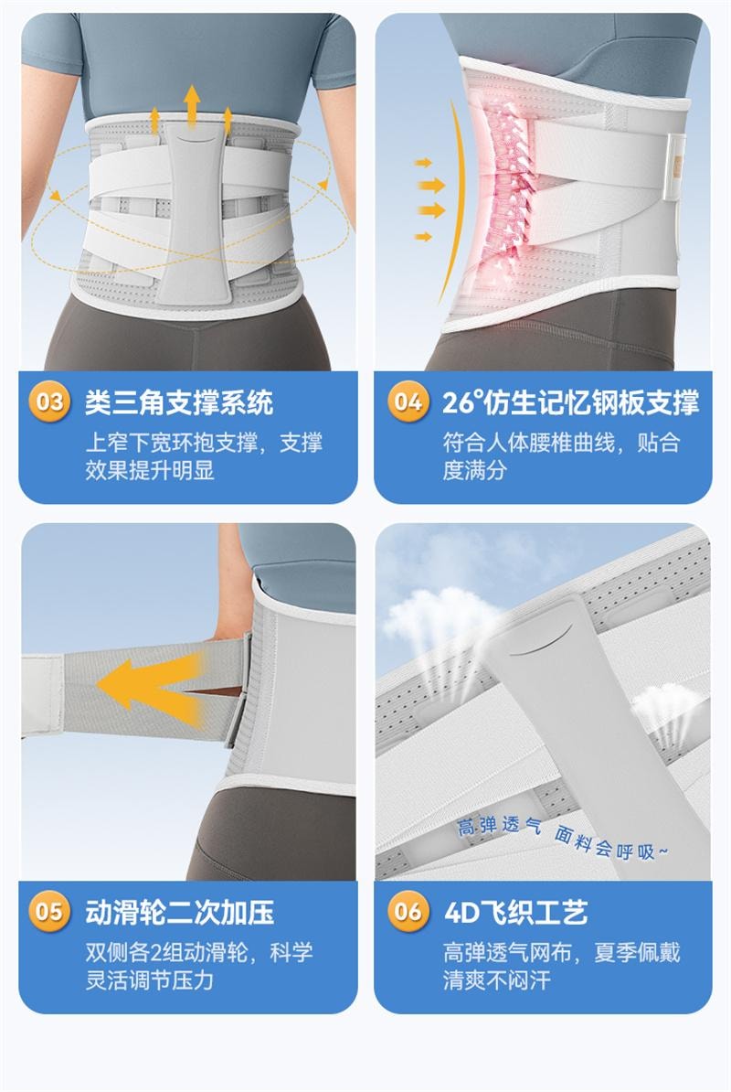 【中国直邮】 英国 oes 护腰带腰椎腰间盘男女士专用久坐久站束腰神器 全新换代-灰 均码 1个装
