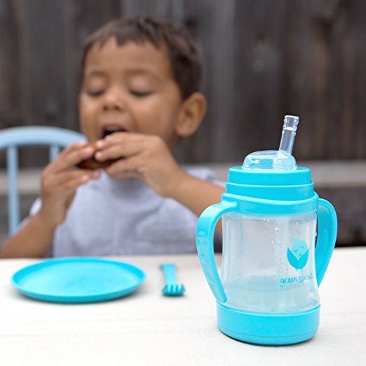 Glass Sip & Straw Cup4 Ounce Light Green
