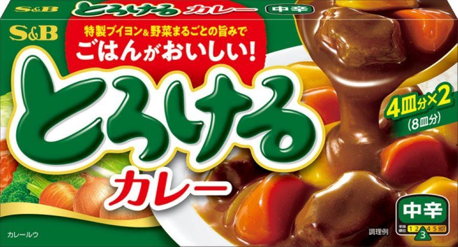 【日本直邮】 日本 S&B 20种蔬菜熬制而成 辣咖喱 中辣 144g