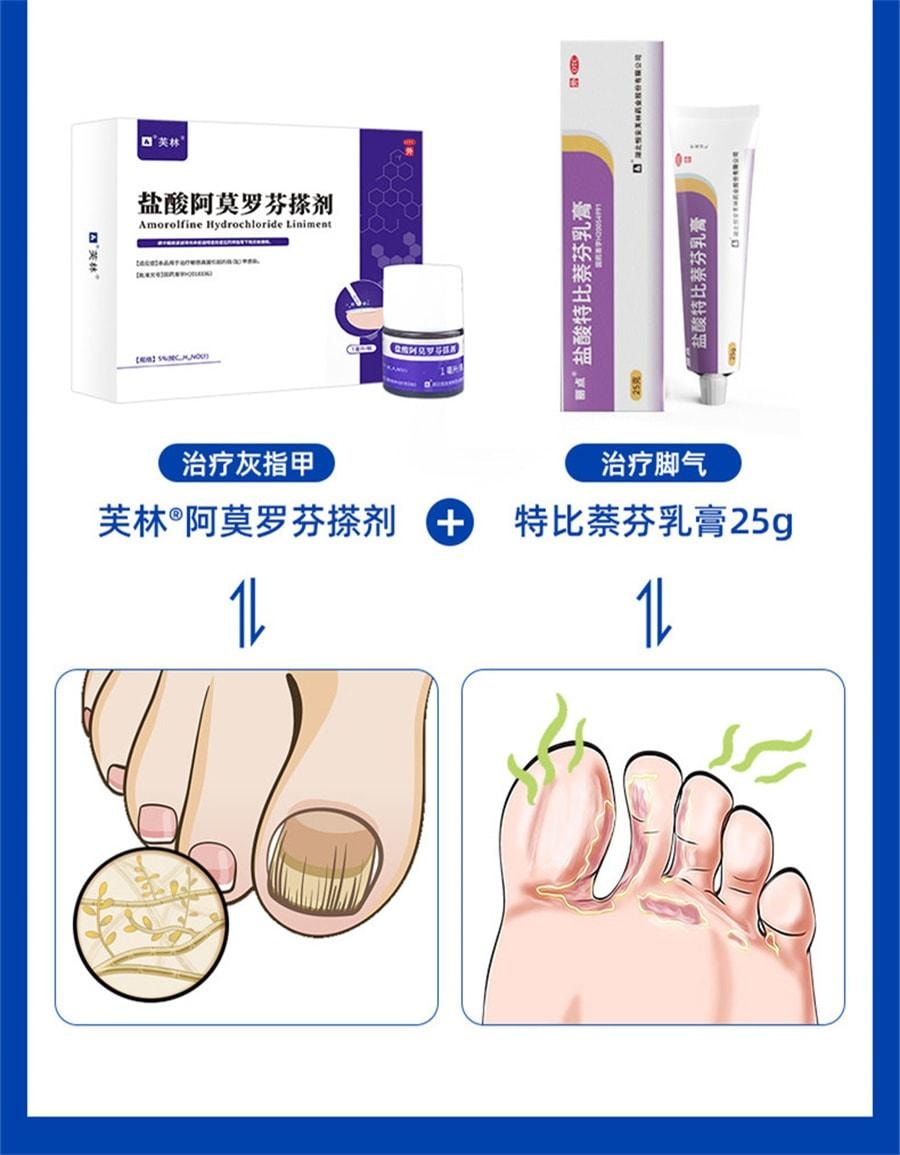 【中國直郵】 芙林 鹽酸阿莫羅芬搽劑 阿莫羅芬擦劑治灰指甲 強滲透 殺菌抑菌 1ml/盒