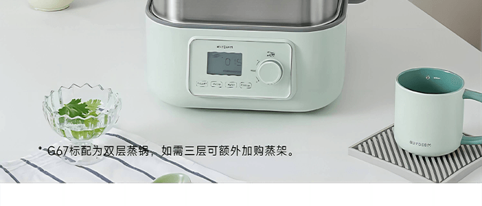 BUYDEEM北鼎 多功能蒸炖锅 隔水蒸炖锅电蒸锅 加大加高不挑餐具 14L G67 双层