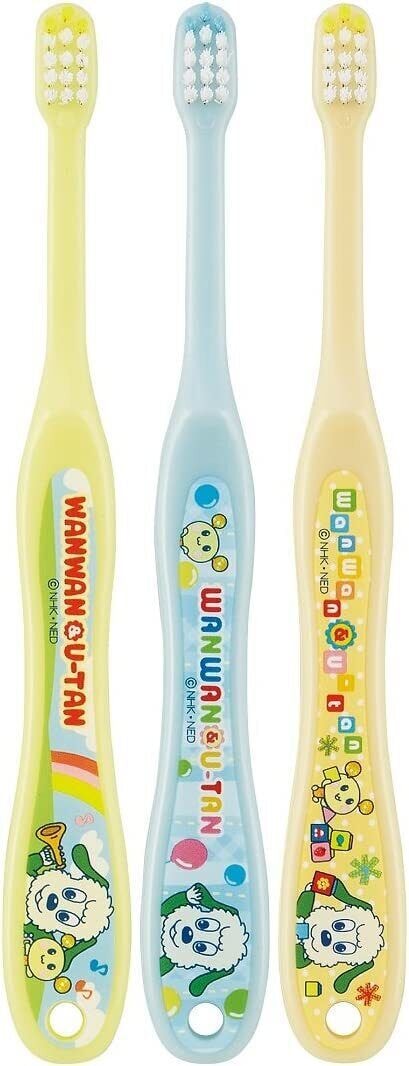 日本 SKATER 斯凯达 Peek-a-boo儿童牙刷 (0-3岁) - 绿、蓝、黄 3pcs