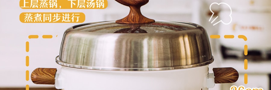 SHUEHO樹可 EatWell松果搪瓷雙層蒸鍋湯鍋煮鍋 電磁爐煤氣爐通用 大號20cm