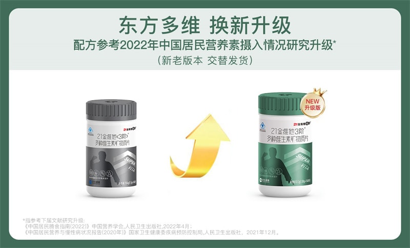 【中國直郵】21金維他 中老年男性複合維生素礦物質140片 爸爸健康DK補充鈣片VE