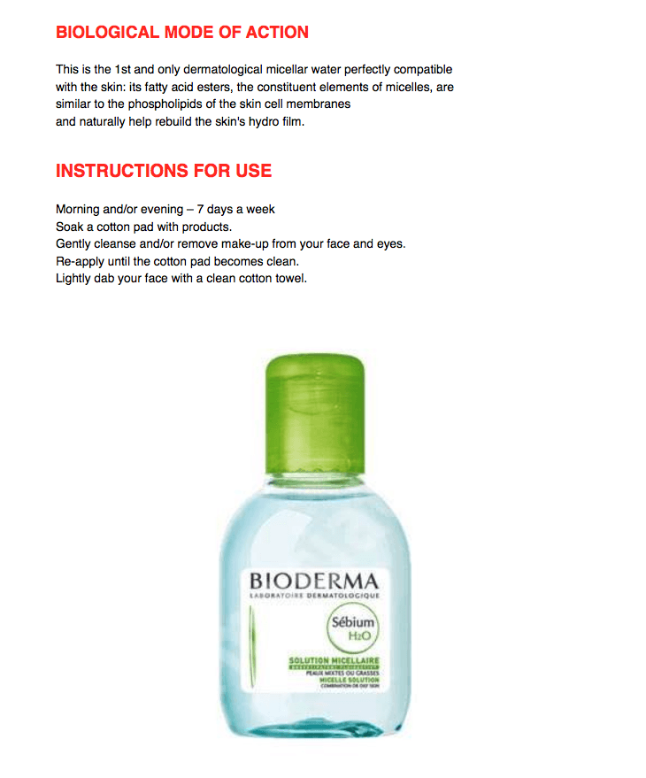 France Bidema cleansing lotion cleansing water green bottle blue water oily acne muscle for 100ml
