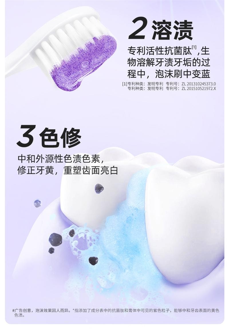 【中國直郵】 BOP Oral Care 抗菌勝肽美白牙膏 清新口氣亮白牙齒黃清潔去漬色修含氟成人 120g