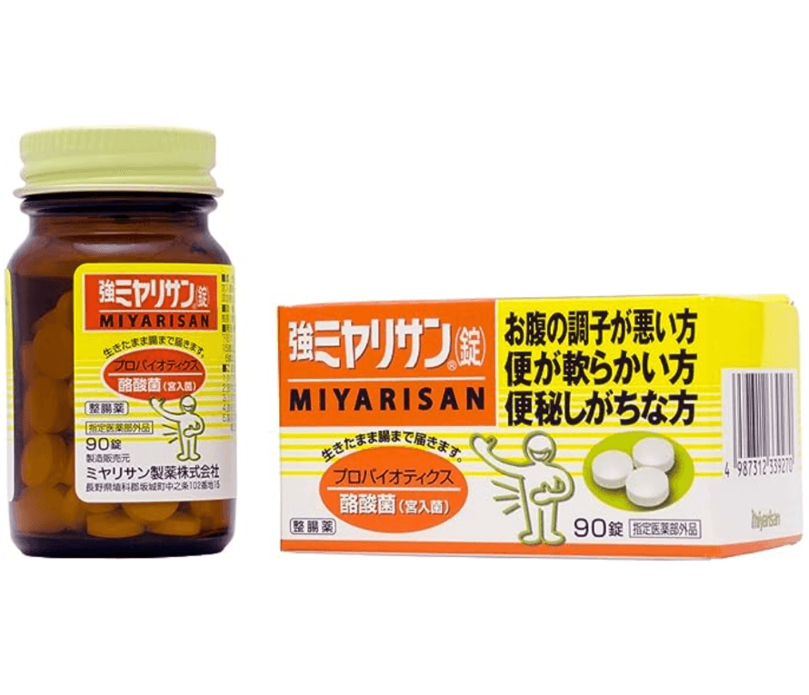 【日本直邮】Miyarisan整肠片剂酪酸菌改善肚子不舒服稀便便秘等症状90片