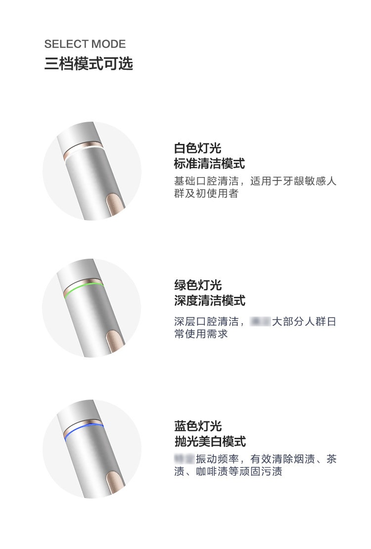 【中国直邮】MIROOOO米可林 波电动牙刷智能震动防水净白磁吸式  银色
