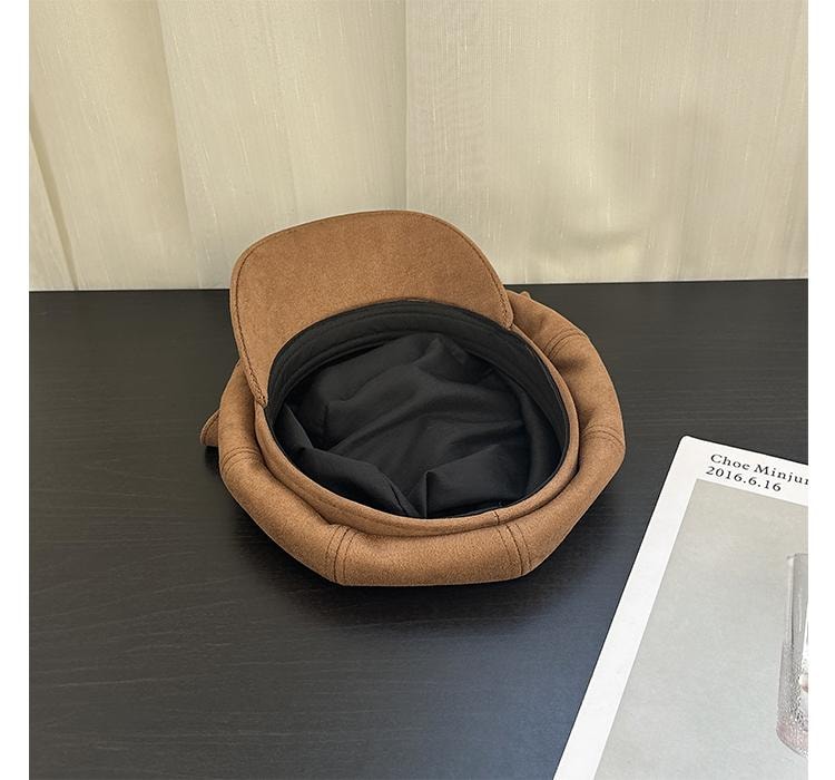  FOXTAIL 小熊耳朵麂皮貝雷帽 氣質 休閒 百搭 春秋冬 寬簷 防曬 保暖 防風 遮陽 1個