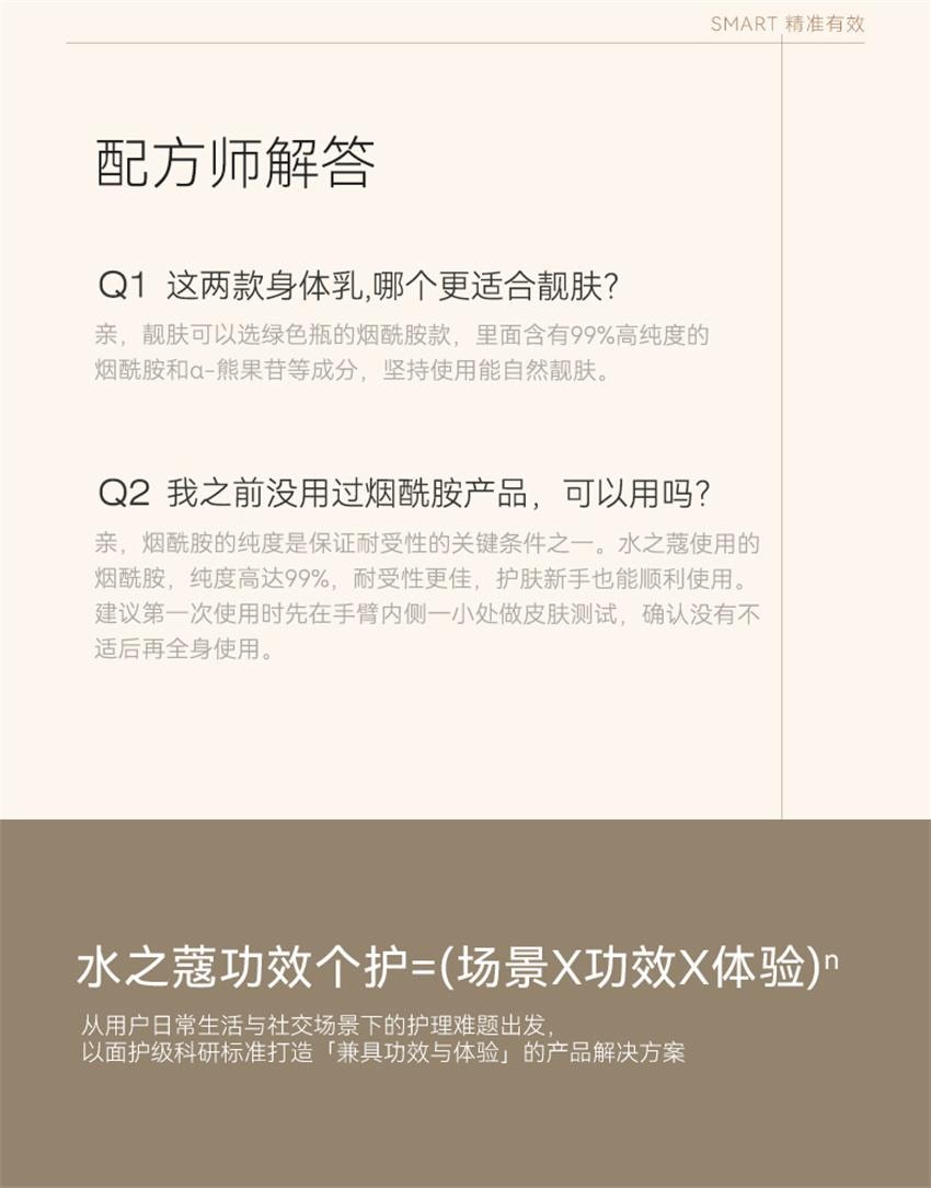 【中國直郵】 水之蔻 精粹倍潤身體精華乳 補水煥靚菸鹼醯胺保濕滋潤 粗糙肌摯愛 果酸優格瓶300g/瓶【王俊凱-明星代言】