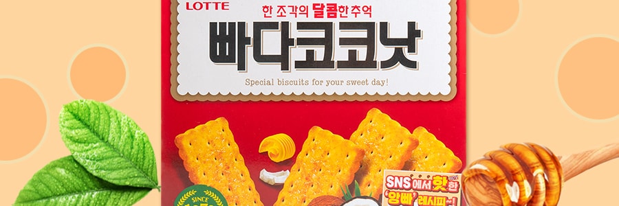 韩国LOTTE乐天 蜂蜜椰奶酥脆饼干 300g (新老包装随机发)