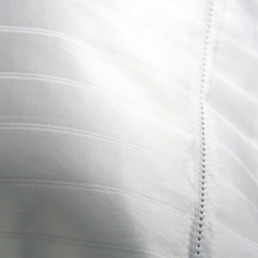 J.F.AMIEE 100% 纯棉枕套贡缎 400根高密度 Queen 一对装 白色缎条