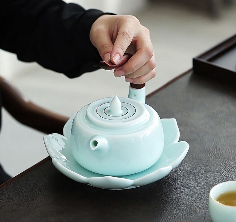 BESTLEAFTEA 美國 羊脂玉瓷青茶壺 羊角茶壺 功夫茶 315ml