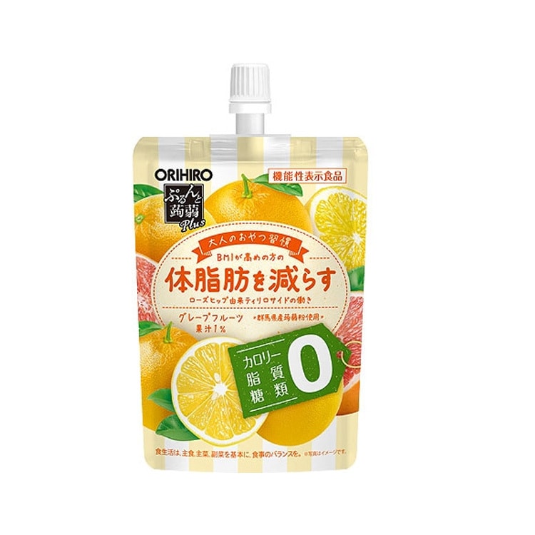 【日本直邮】ORIHIRO 蒟蒻plus体脂肪减少吸吸果冻 西柚味 130g