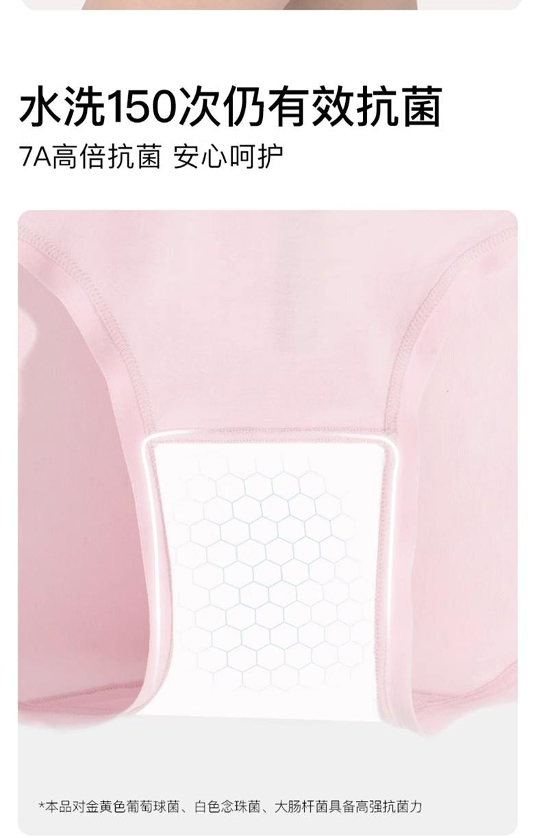 中國 ubras 莫代爾高叉抗菌襠女士中腰三角褲(三條裝) 黑色+椰青灰色+燕麥奶色 L