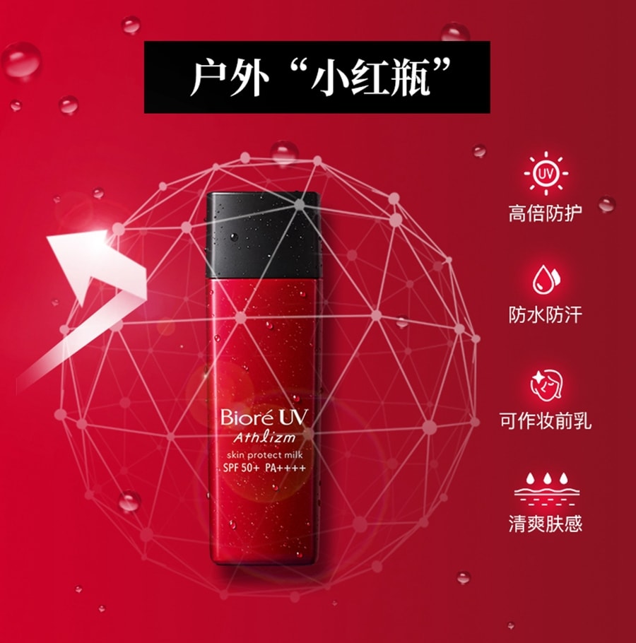 【日本直邮】Biore碧柔红瓶隔离防晒乳面部可用保湿防水防晒伤 65ml(DHL不可发)