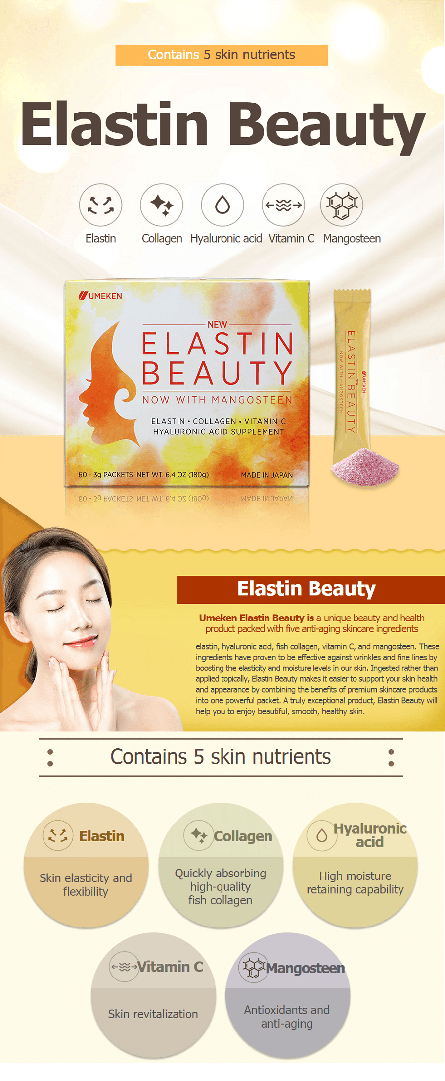Elastin Beauty 60 Packets/ 1 Months Supply