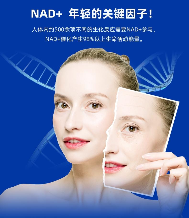 美国 AGELESS 抗衰逆龄美容 NMN 烟酰胺单核苷酸nad+补充剂 500mg 90粒