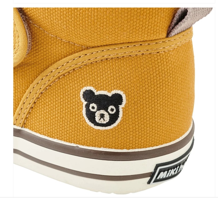 【日本直邮】MIKIHOUSE||黑熊 儿童二段稳步鞋帆鞋布鞋休闲鞋饼干鞋 ||黄色 17.0cm 1双