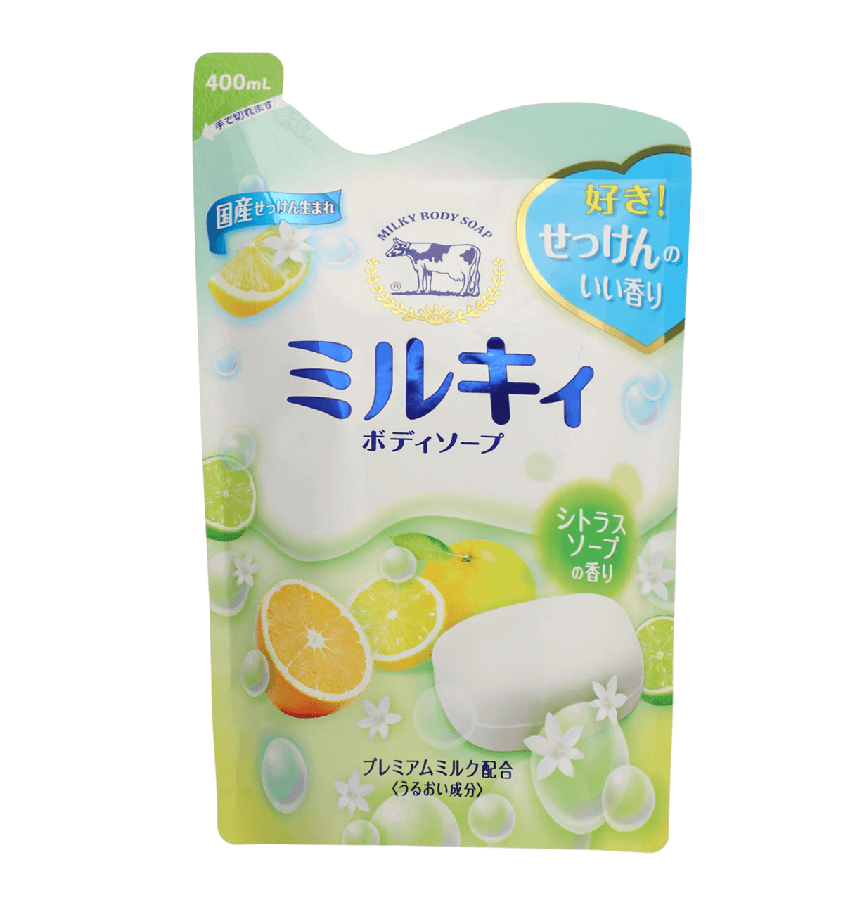 日本 COW 牛乳石鹼 柑橘香牛奶沐浴乳补充装 400ml