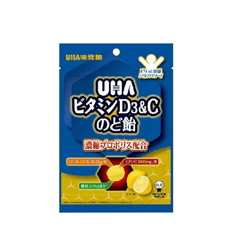 【日本直效郵件】UHA悠哈 維生素D3&C潤喉糖 52g