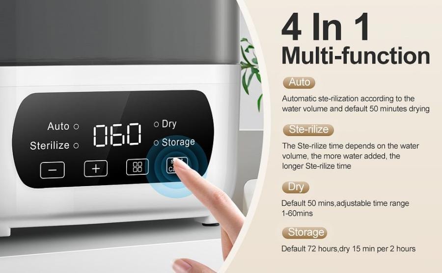 【美國直郵】AMZBABYCHEF 四合一嬰兒奶瓶消毒器和烘乾機