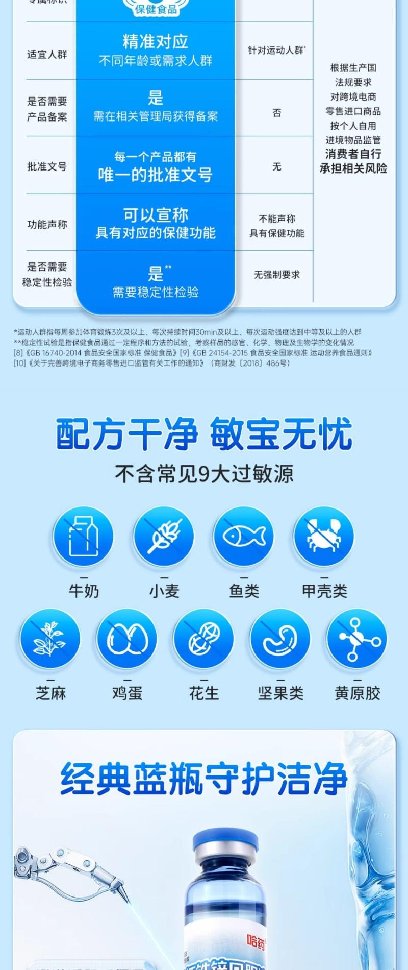【中國直郵】 哈藥 鈣鐵鋅口服液 90支*10ml 900ml 三精藍瓶葡萄糖酸鋅液體兒童補鈣口溶液