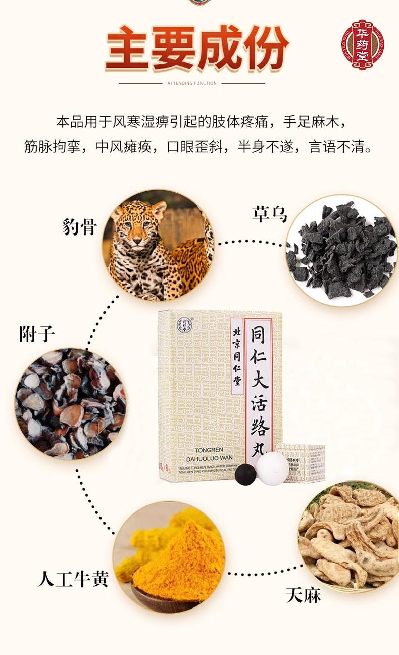 北京同仁堂 同仁大活絡丸 3.6g*6pill