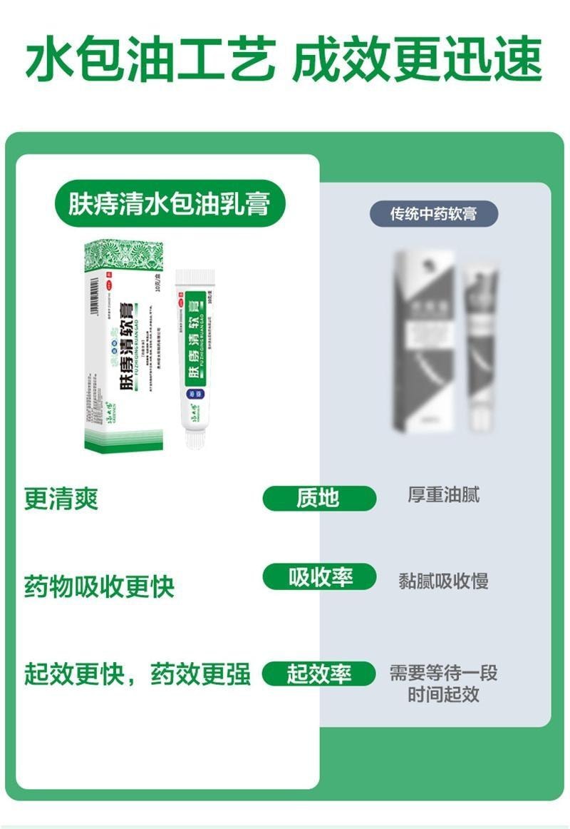 【中国直邮】 太阳 绿 肤痔清软膏 消痔疮药膏 苗药除湿止痒手足癣体股癣儿童湿疹 10g/盒