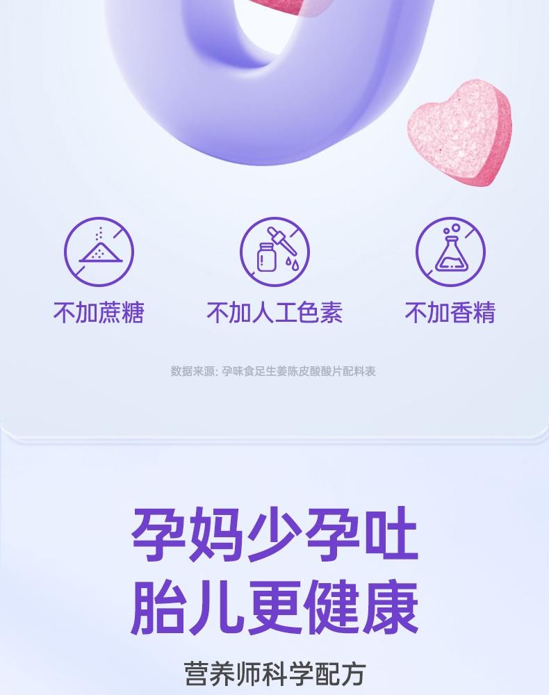 【中国直邮】 孕味食足 孕妇可吃的酸酸片 维生素B6含片 20g装