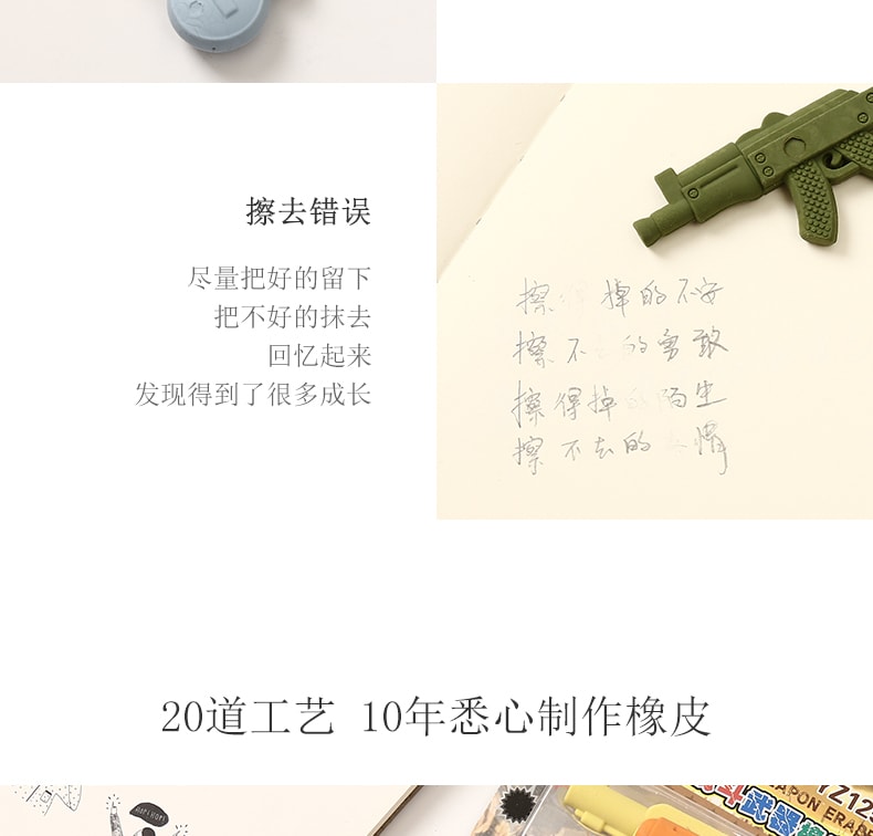 一正(YIZHENG)可愛創意卡通戰鬥武器造型兒童小學生學習用橡皮擦 YZ1251