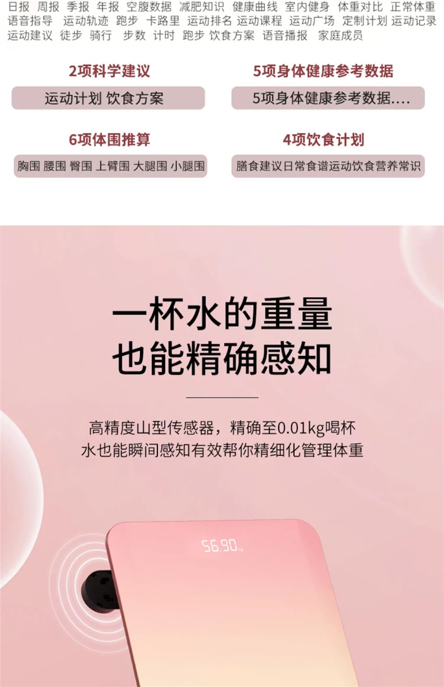 【中國直郵】敏煌 體脂秤人體電子稱家用小型高精準智慧充電體脂秤稱重宿舍女生 皓月白-手機互聯