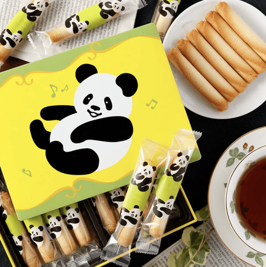 【日本直邮】YOKUMOKU 原味雪茄手工黄油蛋卷奶香浓郁 熊猫礼盒装16枚