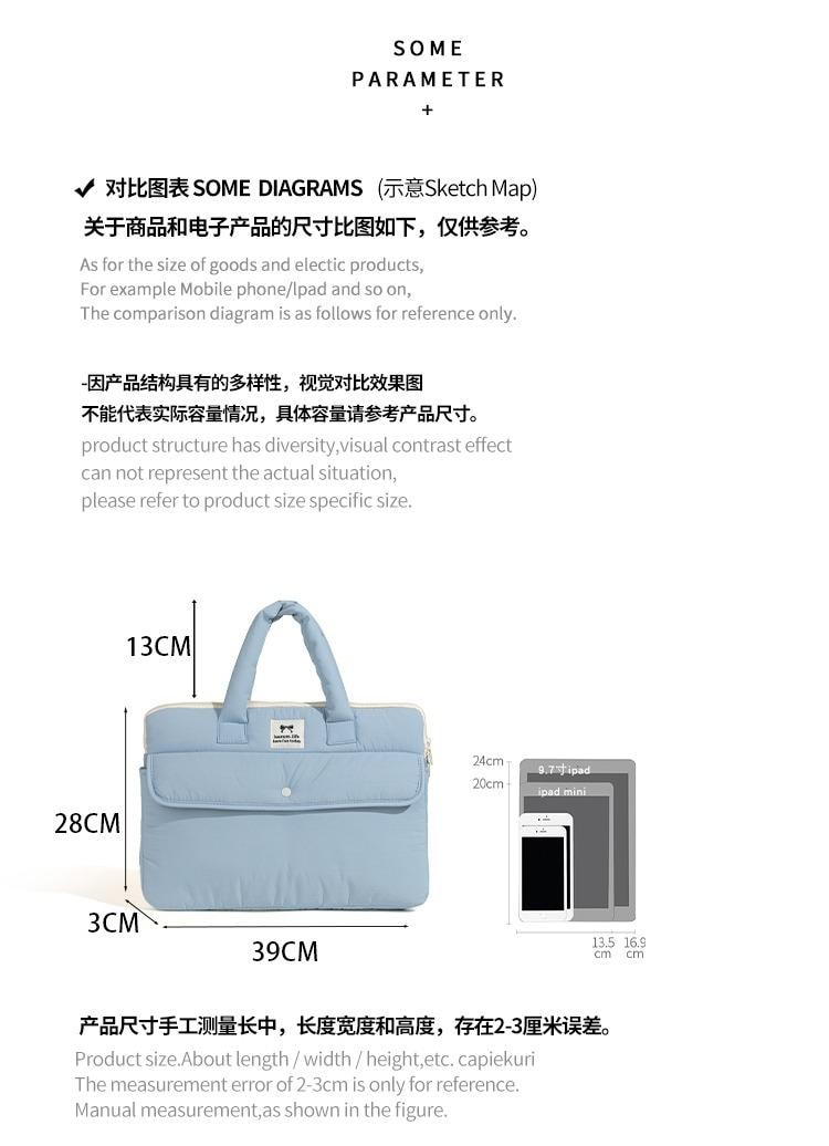 欣月 韩国 ins博主同款小众简约手提平板包 适用于iPad11/12英寸 防震防摔电脑收纳包 蓝色