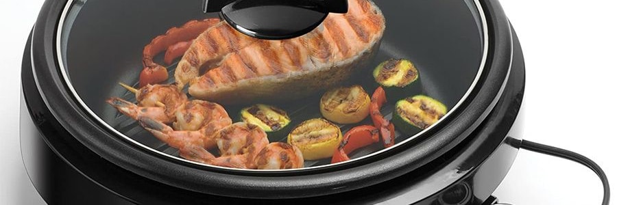 AROMA 3 in 1 Hot Pot With Grillet Plate ASP-137B 3QT #Black (2