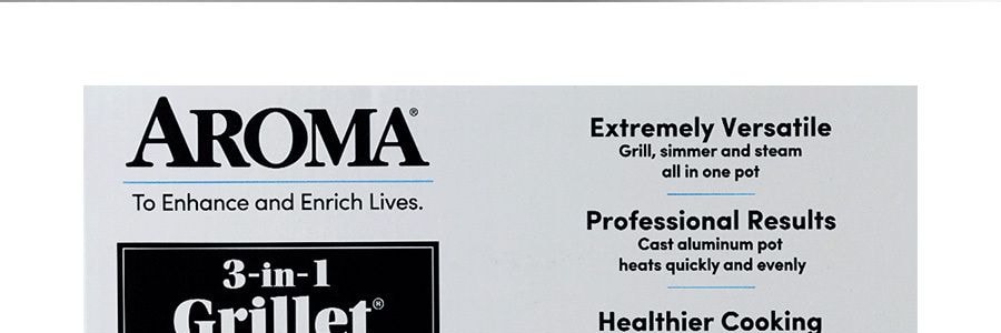 美國AROMA 三合一不沾電烤鍋 3QT ASP-137B 黑色