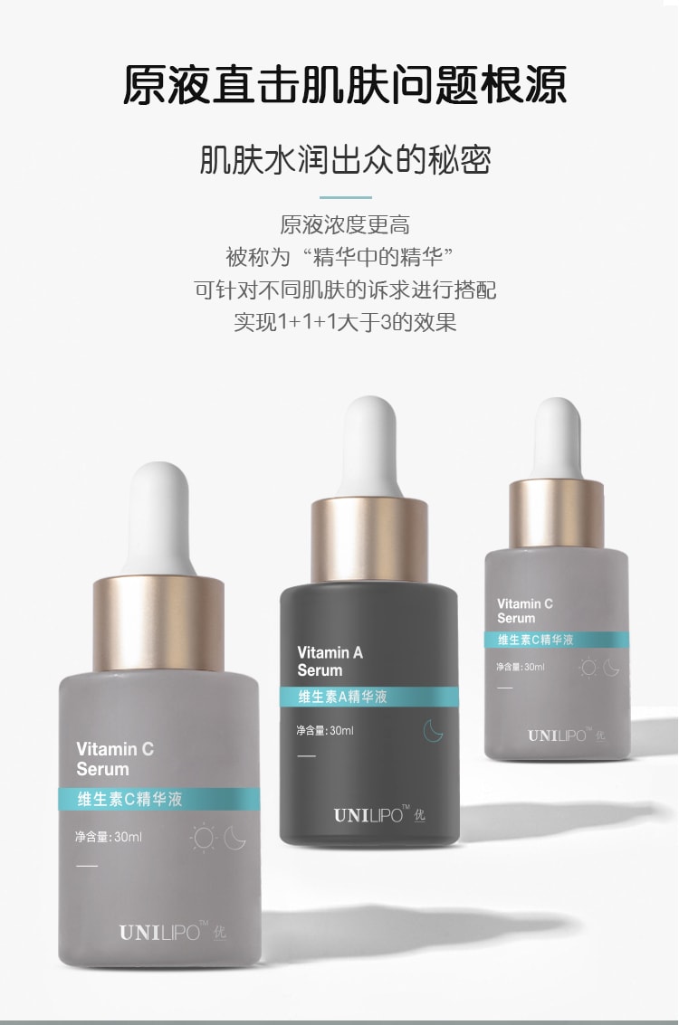 【中国直邮】UniLipo科技护肤精华原液 维A抗衰修复再生精华 1瓶30ml