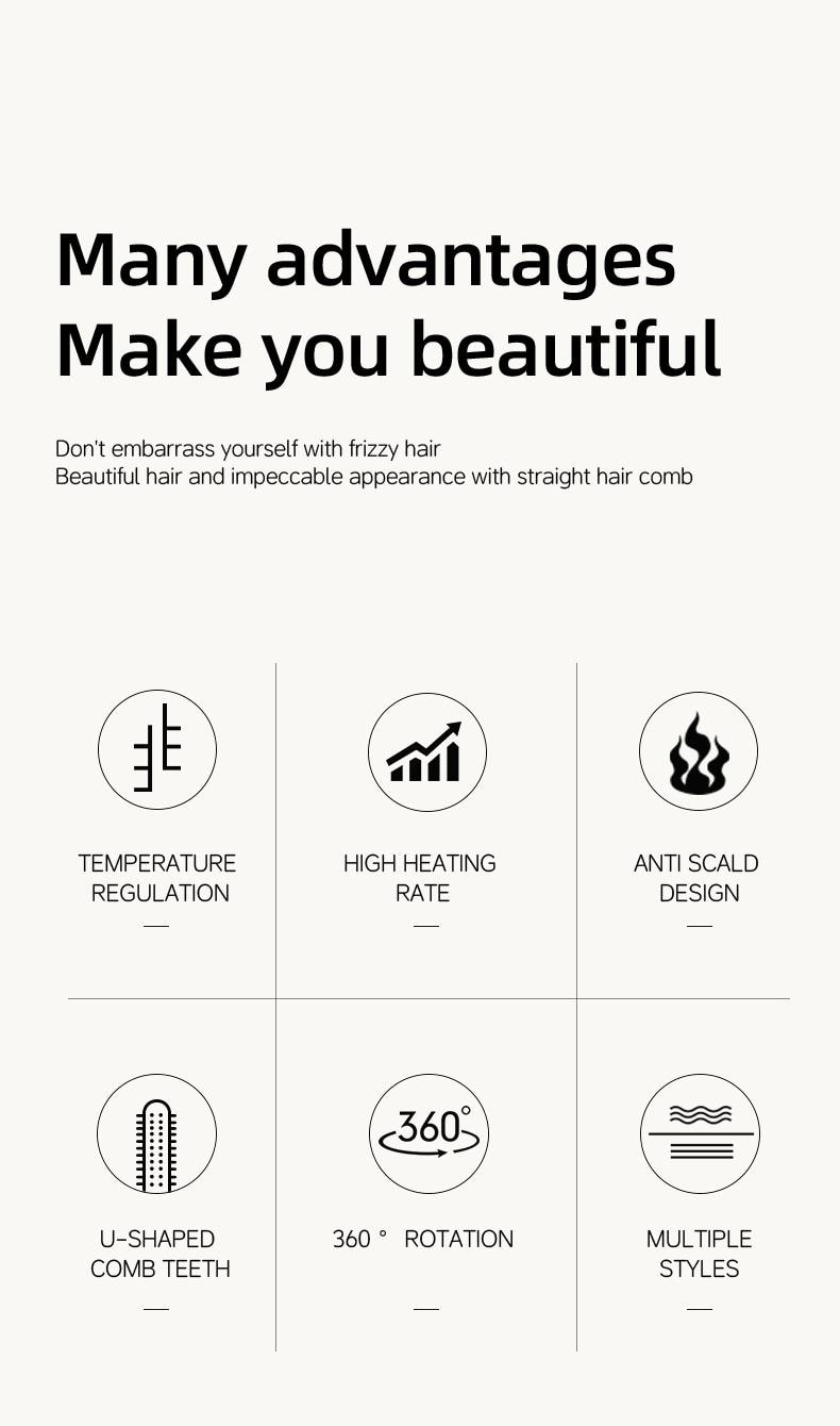 金米 直髮梳 不傷髮 直捲兩用 捲髮棒 夾板拉直 內扣短髮 KD388C 1台