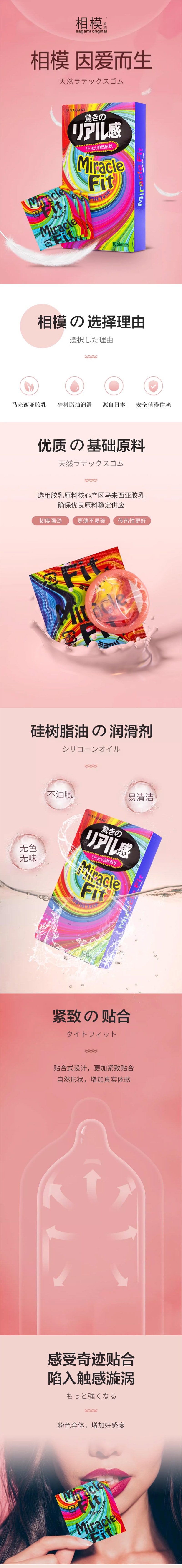 【日本直邮】SAGAMI相模 天然乳胶橡胶安全套超薄紧贴型避孕套 10枚