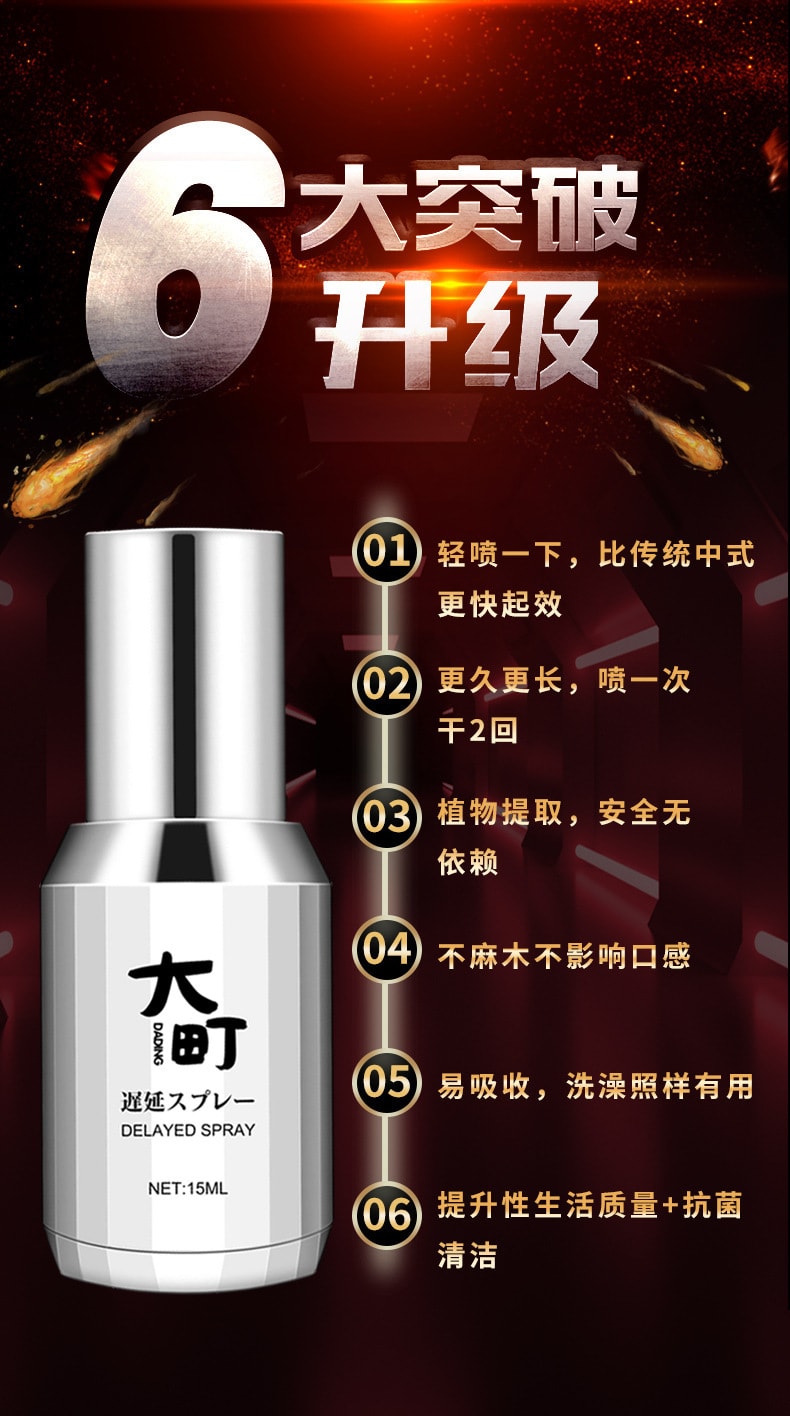 【中國直郵】 大町 新品 日本進口 延時噴劑 男士延時噴劑 15ml
