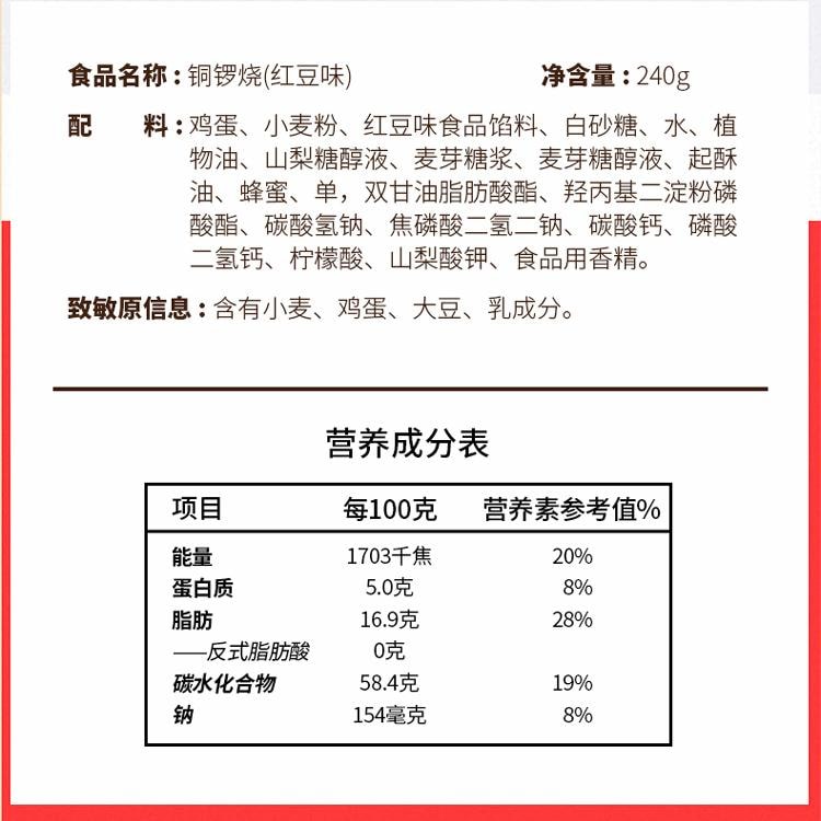 【中国直邮】盼盼 铜锣烧 香芋味 & 红豆味 面包蛋糕糕点 - 144g/2包 (24个)